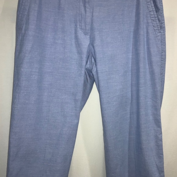 Talbots Relaxed chino pants Sz 6P chambray cotton pockets zip / button - Picture 3 of 9